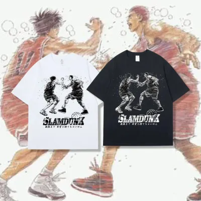 アニメシーン/キャラクター柄 プリント Tシャツ 男女兼用 SLAM DUNK スラムダンク風 ｔシャツ  湘北高校 桜木花道 コスプレ衣装　コスチューム　スラムダンク グッズ