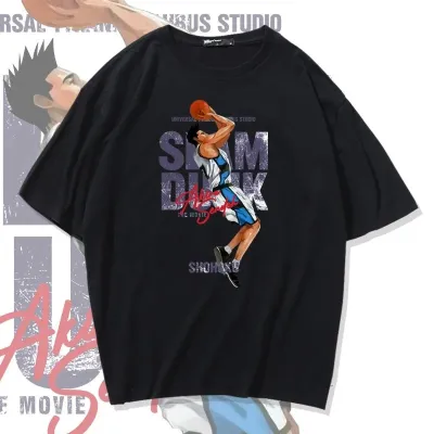 アニメシーン/キャラクター柄 プリント Tシャツ 男女兼用 SLAM DUNK スラムダンク風 ｔシャツ  湘北高校 桜木花道 コスプレ衣装　コスチューム　スラムダンク グッズ