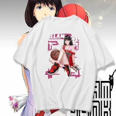 アニメシーン/キャラクター柄 プリント Tシャツ 男女兼用 SLAM DUNK スラムダンク風 ｔシャツ  湘北高校 桜木花道 コスプレ衣装　コスチューム　スラムダンク グッズ