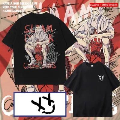 アニメシーン/キャラクター柄 プリント Tシャツ 男女兼用 SLAM DUNK スラムダンク風 ｔシャツ  湘北高校 桜木花道 コスプレ衣装　コスチューム　スラムダンク グッズ