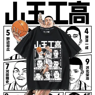 アニメシーン/キャラクター柄 プリント Tシャツ 男女兼用 SLAM DUNK スラムダンク風 ｔシャツ  湘北高校 桜木花道 コスプレ衣装　コスチューム　スラムダンク グッズ