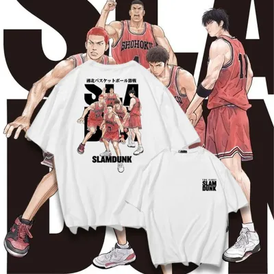 アニメシーン/キャラクター柄 プリント Tシャツ 男女兼用 SLAM DUNK スラムダンク風 ｔシャツ  湘北高校 桜木花道 コスプレ衣装　コスチューム　スラムダンク グッズ