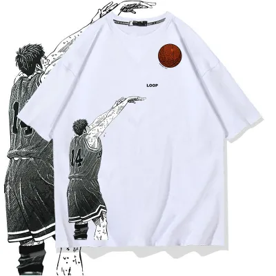 アニメシーン/キャラクター柄 プリント Tシャツ 男女兼用 SLAM DUNK スラムダンク風 ｔシャツ  湘北高校 桜木花道 コスプレ衣装　コスチューム　スラムダンク グッズ