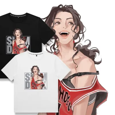 アニメシーン/キャラクター柄 プリント Tシャツ 男女兼用 SLAM DUNK スラムダンク風 ｔシャツ  湘北高校 桜木花道 コスプレ衣装　コスチューム　スラムダンク グッズ