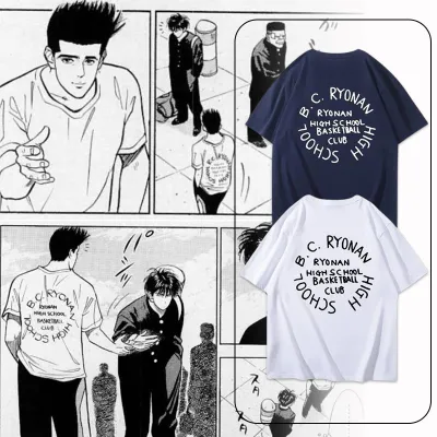 アニメシーン/キャラクター柄 プリント Tシャツ 男女兼用 SLAM DUNK スラムダンク風 ｔシャツ  湘北高校 桜木花道 コスプレ衣装　コスチューム　スラムダンク グッズ