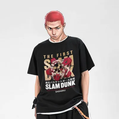 アニメシーン/キャラクター柄 プリント Tシャツ 男女兼用 SLAM DUNK スラムダンク風 ｔシャツ  湘北高校 桜木花道 コスプレ衣装　コスチューム　スラムダンク グッズ