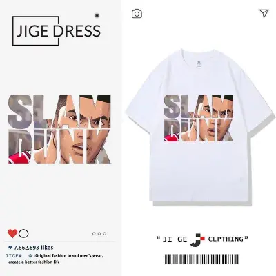 アニメシーン/キャラクター柄 プリント Tシャツ 男女兼用 SLAM DUNK スラムダンク風 ｔシャツ  湘北高校 桜木花道 コスプレ衣装　コスチューム　スラムダンク グッズ