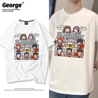 アニメシーン/キャラクター柄 プリント Tシャツ 男女兼用 SLAM DUNK スラムダンク風 ｔシャツ  湘北高校 桜木花道 コスプレ衣装　コスチューム　スラムダンク グッズ