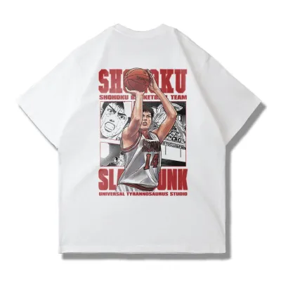 アニメシーン/キャラクター柄 プリント Tシャツ 男女兼用 SLAM DUNK スラムダンク風 ｔシャツ  湘北高校 桜木花道 コスプレ衣装　コスチューム　スラムダンク グッズ