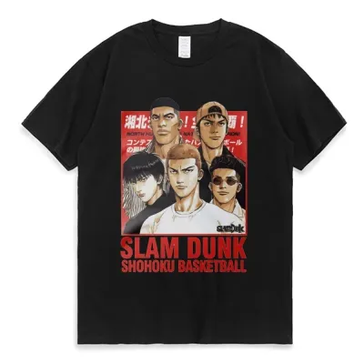 アニメシーン/キャラクター柄 プリント Tシャツ 男女兼用 SLAM DUNK スラムダンク風 ｔシャツ  湘北高校 桜木花道 コスプレ衣装　コスチューム　スラムダンク グッズ