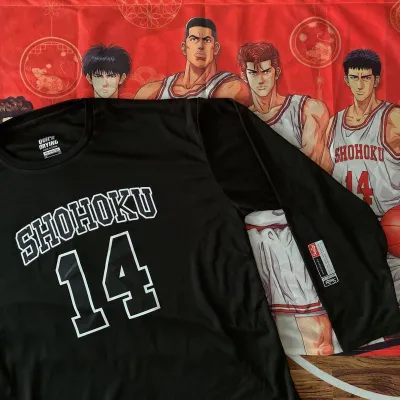 アニメシーン/キャラクター柄 プリント Tシャツ 男女兼用 SLAM DUNK スラムダンク風 ｔシャツ  湘北高校 桜木花道 コスプレ衣装　コスチューム　スラムダンク グッズ