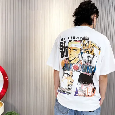 アニメシーン/キャラクター柄 プリント Tシャツ 男女兼用 SLAM DUNK スラムダンク風 ｔシャツ  湘北高校 桜木花道 コスプレ衣装　コスチューム　スラムダンク グッズ