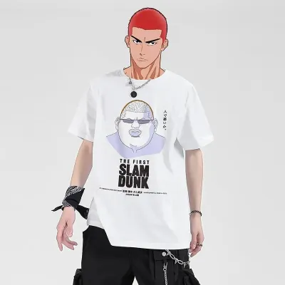 アニメシーン/キャラクター柄 プリント Tシャツ 男女兼用 SLAM DUNK スラムダンク風 ｔシャツ  湘北高校 桜木花道 コスプレ衣装　コスチューム　スラムダンク グッズ