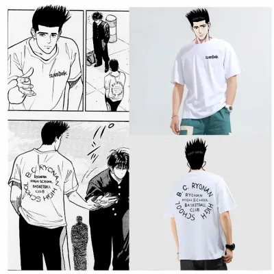 アニメシーン/キャラクター柄 プリント Tシャツ 男女兼用 SLAM DUNK スラムダンク風 ｔシャツ  湘北高校 桜木花道 コスプレ衣装　コスチューム　スラムダンク グッズ