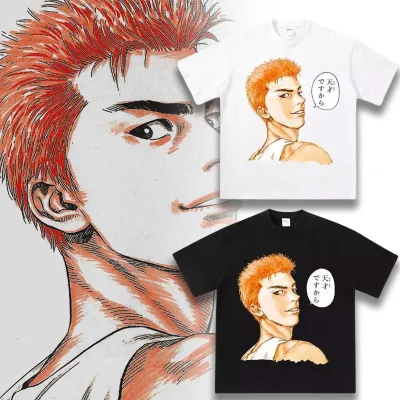 アニメシーン/キャラクター柄 プリント Tシャツ 男女兼用 SLAM DUNK スラムダンク風 ｔシャツ  湘北高校 桜木花道 コスプレ衣装　コスチューム　スラムダンク グッズ