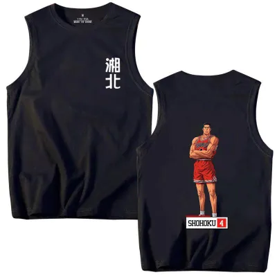 カートゥーンパターン、可愛らしくて快適なベーシックなノースリーブTシャツ 男女兼用 SLAM DUNK スラムダンク風 ｔシャツ 半袖 湘北高校 桜木花道 コスプレ衣装　コスチューム　スラムダンク グッズ