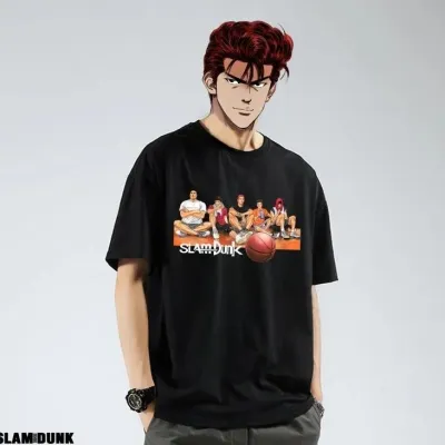 アニメシーン/キャラクター柄 プリント Tシャツ 男女兼用 SLAM DUNK スラムダンク風 ｔシャツ  湘北高校 桜木花道 コスプレ衣装　コスチューム　スラムダンク グッズ