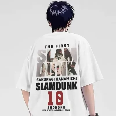 アニメシーン/キャラクター柄 プリント Tシャツ 男女兼用 SLAM DUNK スラムダンク風 ｔシャツ  湘北高校 桜木花道 コスプレ衣装　コスチューム　スラムダンク グッズ