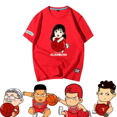 アニメシーン/キャラクター柄 プリント Tシャツ 男女兼用 SLAM DUNK スラムダンク風 ｔシャツ  湘北高校 桜木花道 コスプレ衣装　コスチューム　スラムダンク グッズ