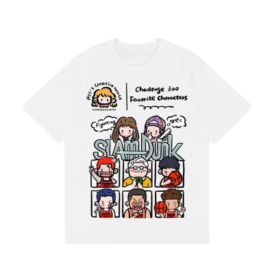 アニメシーン/キャラクター柄 プリント Tシャツ 男女兼用 SLAM DUNK スラムダンク風 ｔシャツ  湘北高校 桜木花道 コスプレ衣装　コスチューム　スラムダンク グッズ