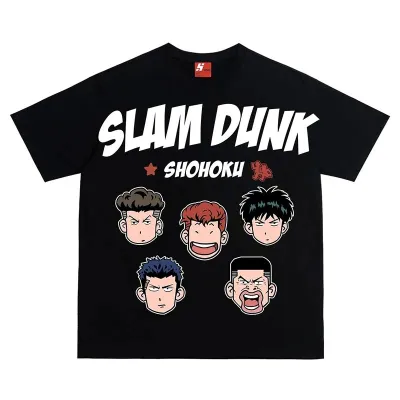 アニメシーン/キャラクター柄 プリント Tシャツ 男女兼用 SLAM DUNK スラムダンク風 ｔシャツ  湘北高校 桜木花道 コスプレ衣装　コスチューム　スラムダンク グッズ