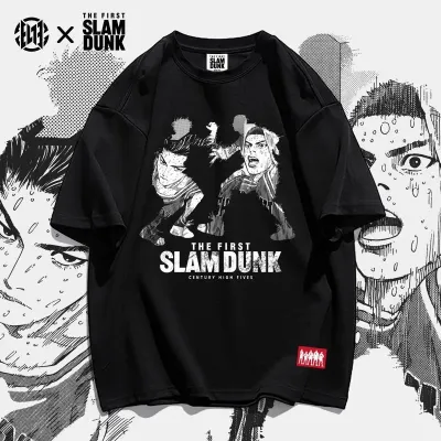 アニメシーン/キャラクター柄 プリント Tシャツ 男女兼用 SLAM DUNK スラムダンク風 ｔシャツ  湘北高校 桜木花道 コスプレ衣装　コスチューム　スラムダンク グッズ