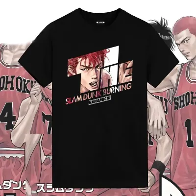 アニメシーン/キャラクター柄 プリント Tシャツ 男女兼用 SLAM DUNK スラムダンク風 ｔシャツ  湘北高校 桜木花道 コスプレ衣装　コスチューム　スラムダンク グッズ