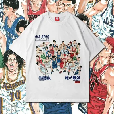 アニメシーン/キャラクター柄 プリント Tシャツ 男女兼用 SLAM DUNK スラムダンク風 ｔシャツ  湘北高校 桜木花道 コスプレ衣装　コスチューム　スラムダンク グッズ