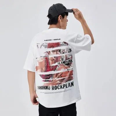 アニメシーン/キャラクター柄 プリント Tシャツ 男女兼用 SLAM DUNK スラムダンク風 ｔシャツ  湘北高校 桜木花道 コスプレ衣装　コスチューム　スラムダンク グッズ