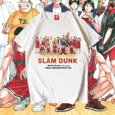 アニメシーン/キャラクター柄 プリント Tシャツ 男女兼用 SLAM DUNK スラムダンク風 ｔシャツ 半袖 湘北高校 桜木花道 コスプレ衣装　コスチューム　スラムダンク グッズ