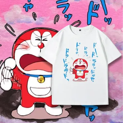 アニメシーン/キャラクター柄 プリント Tシャツ 男女兼用 ドラえもん風 ｔシャツ 半袖 長袖 パーカー ドラえもん のび太 しずか ジャイアン スネ夫 出木杉 ドラミ コスプレ衣装　コスチューム　グッズ