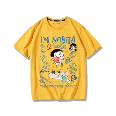 アニメシーン/キャラクター柄 プリント Tシャツ 男女兼用 ドラえもん風 ｔシャツ 半袖 長袖 パーカー ドラえもん のび太 しずか ジャイアン スネ夫 出木杉 ドラミ コスプレ衣装　コスチューム　グッズ