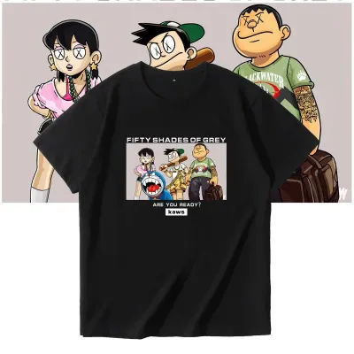 アニメシーン/キャラクター柄 プリント Tシャツ 男女兼用 ドラえもん風 ｔシャツ 半袖 長袖 パーカー ドラえもん のび太 しずか ジャイアン スネ夫 出木杉 ドラミ コスプレ衣装　コスチューム　グッズ