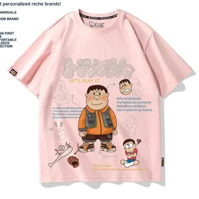 アニメシーン/キャラクター柄 プリント Tシャツ 男女兼用 ドラえもん風 ｔシャツ 半袖 長袖 パーカー ドラえもん のび太 しずか ジャイアン スネ夫 出木杉 ドラミ コスプレ衣装　コスチューム　グッズ