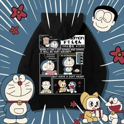 アニメシーン/キャラクター柄 プリント パーカー 男女兼用 ドラえもん風 ｔシャツ 半袖 長袖 パーカー ドラえもん のび太 しずか ジャイアン スネ夫 出木杉 ドラミ コスプレ衣装　コスチューム　グッズ