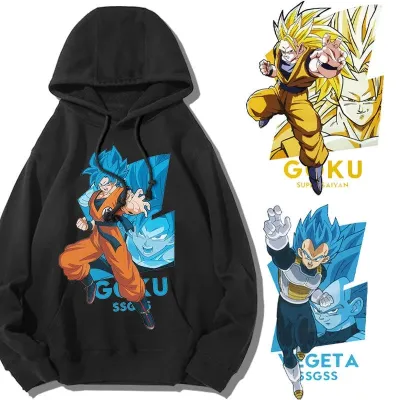 アニメシーン/キャラクター柄 プリント パーカー 男女兼用 Dragon Ball ドラゴンボール風 ｔシャツ 半袖 長袖 パーカー 孫悟空 ベジータ ブルマ ピッコロ クリリン トランクス チチ ヤムチャ ラディッツ フリーザ コスプ