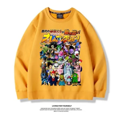 アニメシーン/キャラクター柄 プリント Tシャツ 男女兼用 Dragon Ball ドラゴンボール風 ｔシャツ 半袖 長袖 パーカー 孫悟空 ベジータ ブルマ ピッコロ クリリン トランクス チチ ヤムチャ ラディッツ フリーザ コスプ