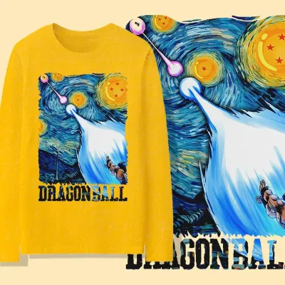 アニメシーン/キャラクター柄 プリント Tシャツ 男女兼用 Dragon Ball ドラゴンボール風 ｔシャツ 半袖 長袖 パーカー 孫悟空 ベジータ ブルマ ピッコロ クリリン トランクス チチ ヤムチャ ラディッツ フリーザ コスプ