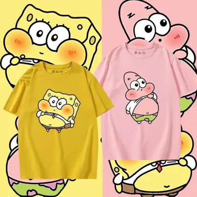 アニメシーン/キャラクター柄 プリント Tシャツ 男女兼用 スポンジ・ボブ風 ｔシャツ 半袖 長袖 パーカー スポンジ・ボブ・スクエアパンツ パトリック・スター スクィッドワード・テンタクルズ サンディ・チークス エッグマン・プランクト