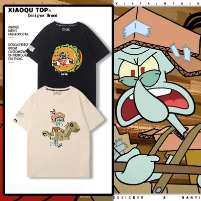 アニメシーン/キャラクター柄 プリント Tシャツ 男女兼用 スポンジ・ボブ風 ｔシャツ 半袖 長袖 パーカー スポンジ・ボブ・スクエアパンツ パトリック・スター スクィッドワード・テンタクルズ サンディ・チークス エッグマン・プランクト