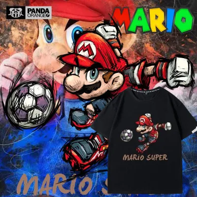 アニメシーン/キャラクター柄 プリント Tシャツ 男女兼用 Super Mario スーパーマリオ風 ｔシャツ 半袖 長袖 パーカー マリオ ルイージ プリンセスピーチ ヨッシー ワリオ ワルイージ ドンキーコング デイジー姫 コスプレ