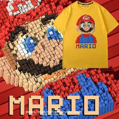 アニメシーン/キャラクター柄 プリント Tシャツ 男女兼用 Super Mario スーパーマリオ風 ｔシャツ 半袖 長袖 パーカー マリオ ルイージ プリンセスピーチ ヨッシー ワリオ ワルイージ ドンキーコング デイジー姫 コスプレ