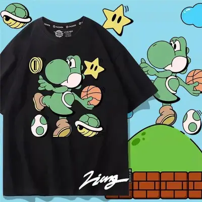 アニメシーン/キャラクター柄 プリント Tシャツ 男女兼用 Super Mario スーパーマリオ風 ｔシャツ 半袖 長袖 パーカー マリオ ルイージ プリンセスピーチ ヨッシー ワリオ ワルイージ ドンキーコング デイジー姫 コスプレ