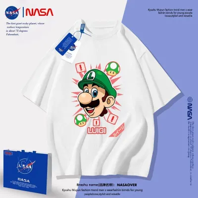 アニメシーン/キャラクター柄 プリント Tシャツ 男女兼用 Super Mario スーパーマリオ風 ｔシャツ 半袖 長袖 パーカー マリオ ルイージ プリンセスピーチ ヨッシー ワリオ ワルイージ ドンキーコング デイジー姫 コスプレ