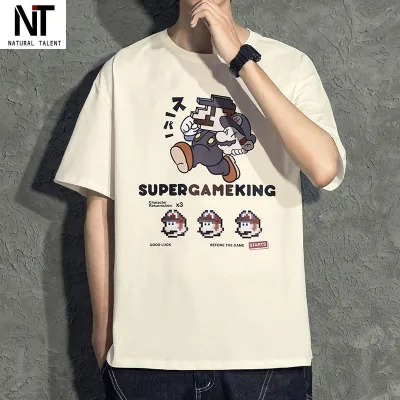 アニメシーン/キャラクター柄 プリント Tシャツ 男女兼用 Super Mario スーパーマリオ風 ｔシャツ 半袖 長袖 パーカー マリオ ルイージ プリンセスピーチ ヨッシー ワリオ ワルイージ ドンキーコング デイジー姫 コスプレ