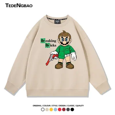 アニメシーン/キャラクター柄 プリント Tシャツ 男女兼用 Super Mario スーパーマリオ風 ｔシャツ 半袖 長袖 パーカー マリオ ルイージ プリンセスピーチ ヨッシー ワリオ ワルイージ ドンキーコング デイジー姫 コスプレ