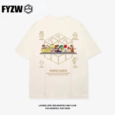 アニメシーン/キャラクター柄 プリント Tシャツ 男女兼用 Super Mario スーパーマリオ風 ｔシャツ 半袖 長袖 パーカー マリオ ルイージ プリンセスピーチ ヨッシー ワリオ ワルイージ ドンキーコング デイジー姫 コスプレ