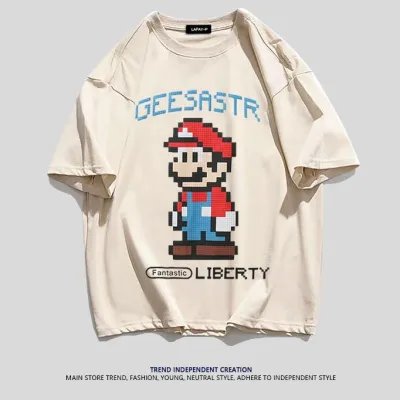 アニメシーン/キャラクター柄 プリント Tシャツ 男女兼用 Super Mario スーパーマリオ風 ｔシャツ 半袖 長袖 パーカー マリオ ルイージ プリンセスピーチ ヨッシー ワリオ ワルイージ ドンキーコング デイジー姫 コスプレ