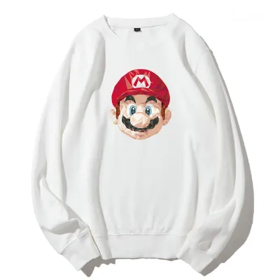 アニメシーン/キャラクター柄 プリント Tシャツ 男女兼用 Super Mario スーパーマリオ風 ｔシャツ 半袖 長袖 パーカー マリオ ルイージ プリンセスピーチ ヨッシー ワリオ ワルイージ ドンキーコング デイジー姫 コスプレ