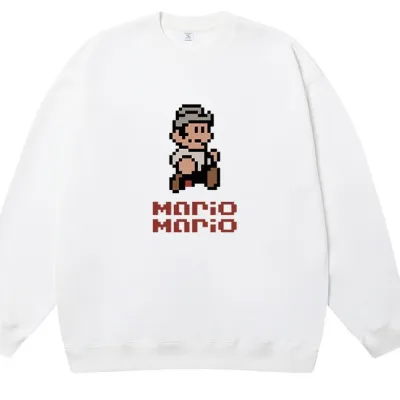 アニメシーン/キャラクター柄 プリント Tシャツ 男女兼用 Super Mario スーパーマリオ風 ｔシャツ 半袖 長袖 パーカー マリオ ルイージ プリンセスピーチ ヨッシー ワリオ ワルイージ ドンキーコング デイジー姫 コスプレ